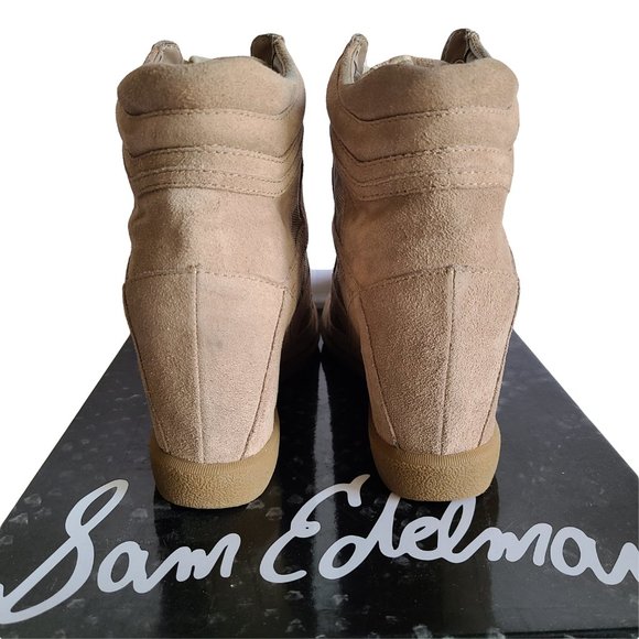 SAM EDELMAN Chateau Grey Suede Wedge Fashion Sneaker 8.5M - Picture 7 of 7